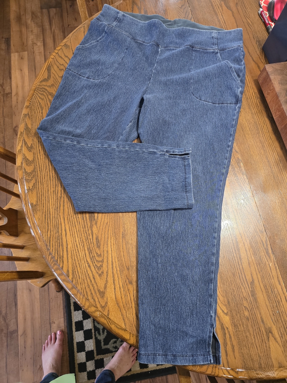 Women With Control Indigo Blue Jeans With Ankle Split